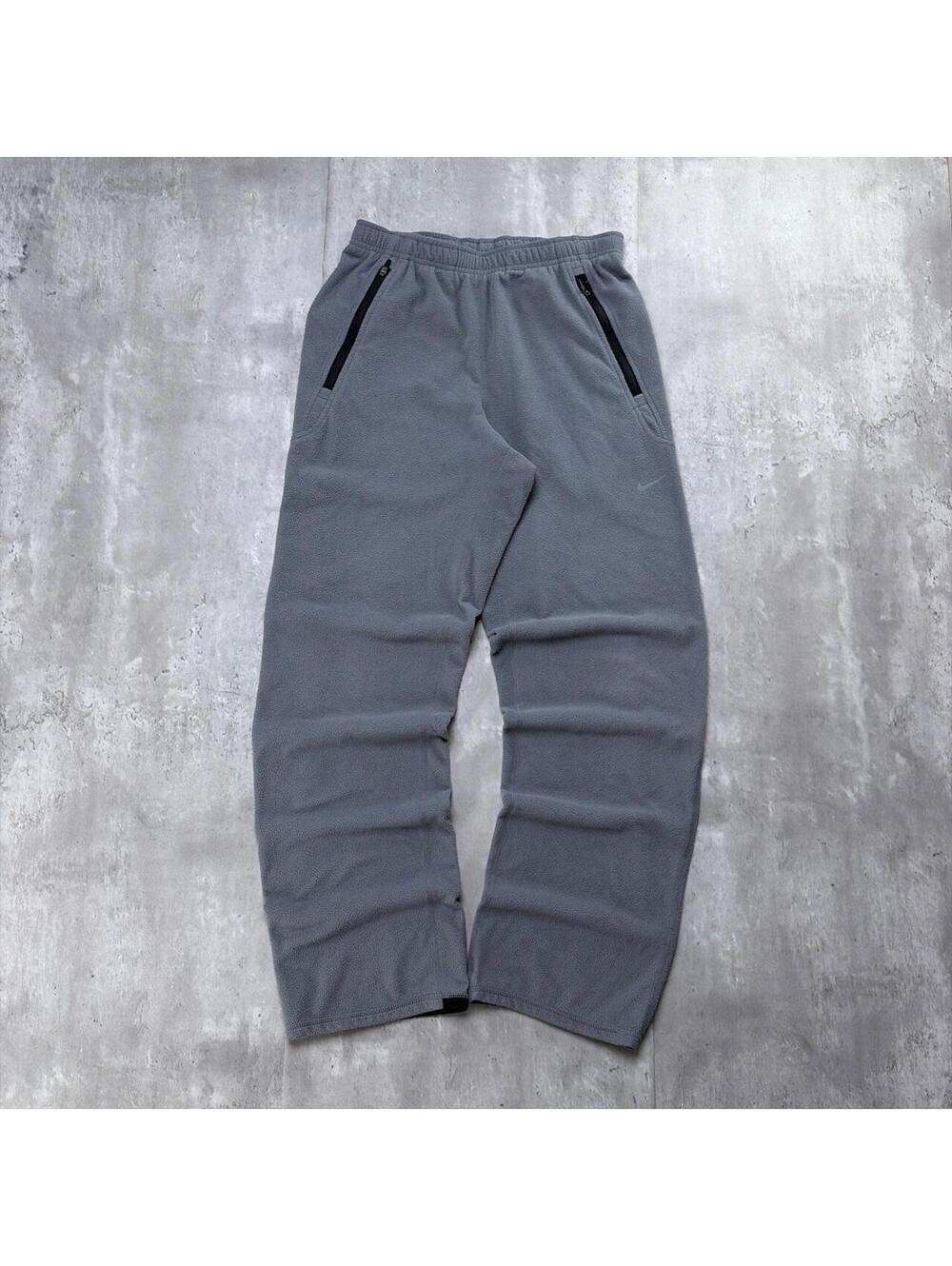 Y2K Grey Nike Swoosh Grunge Loose Skater Sweatpants